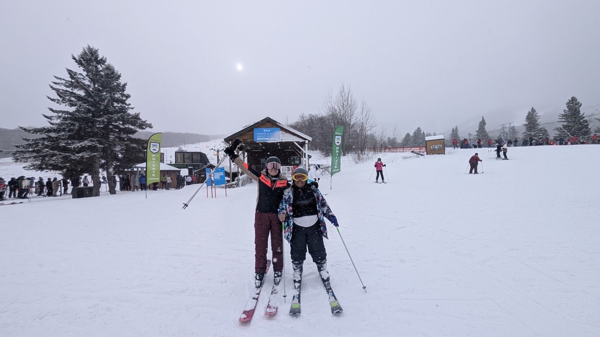 Yashy and Mommy Gearest skiing in Vermont