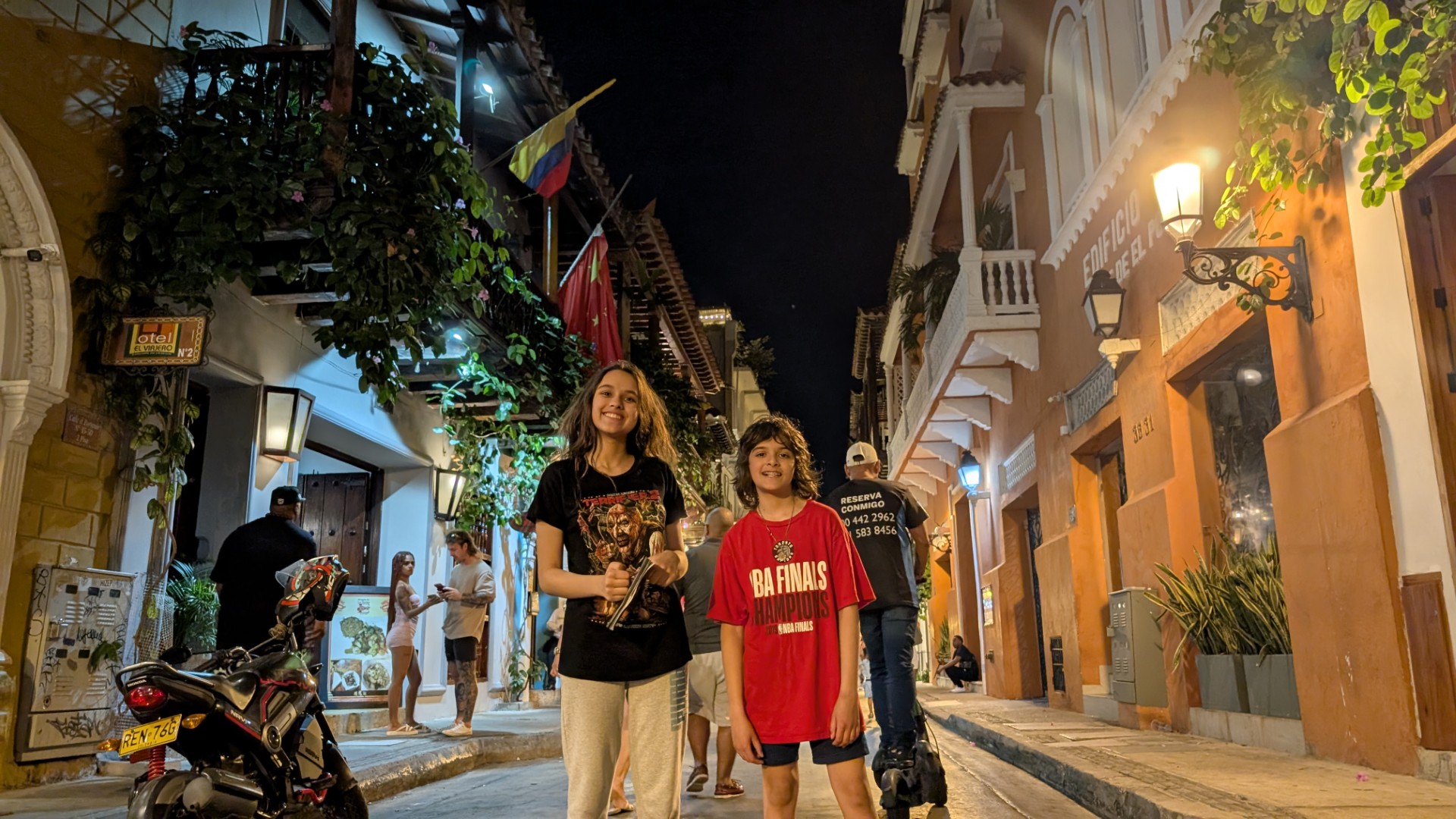 kids at walled city at night