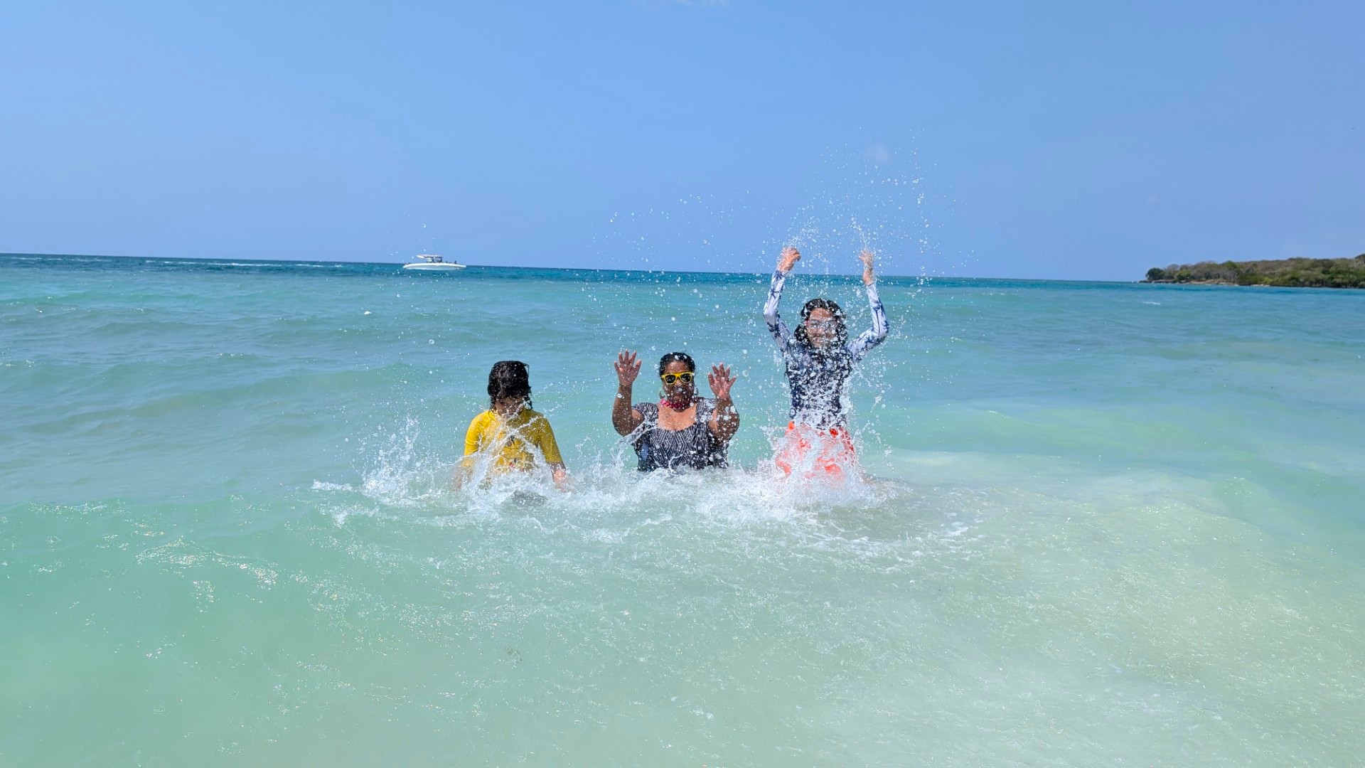 kids playing at Colombian beach