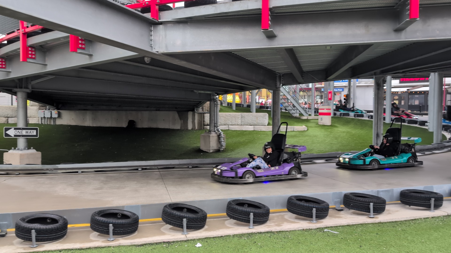 teenager driving a race car