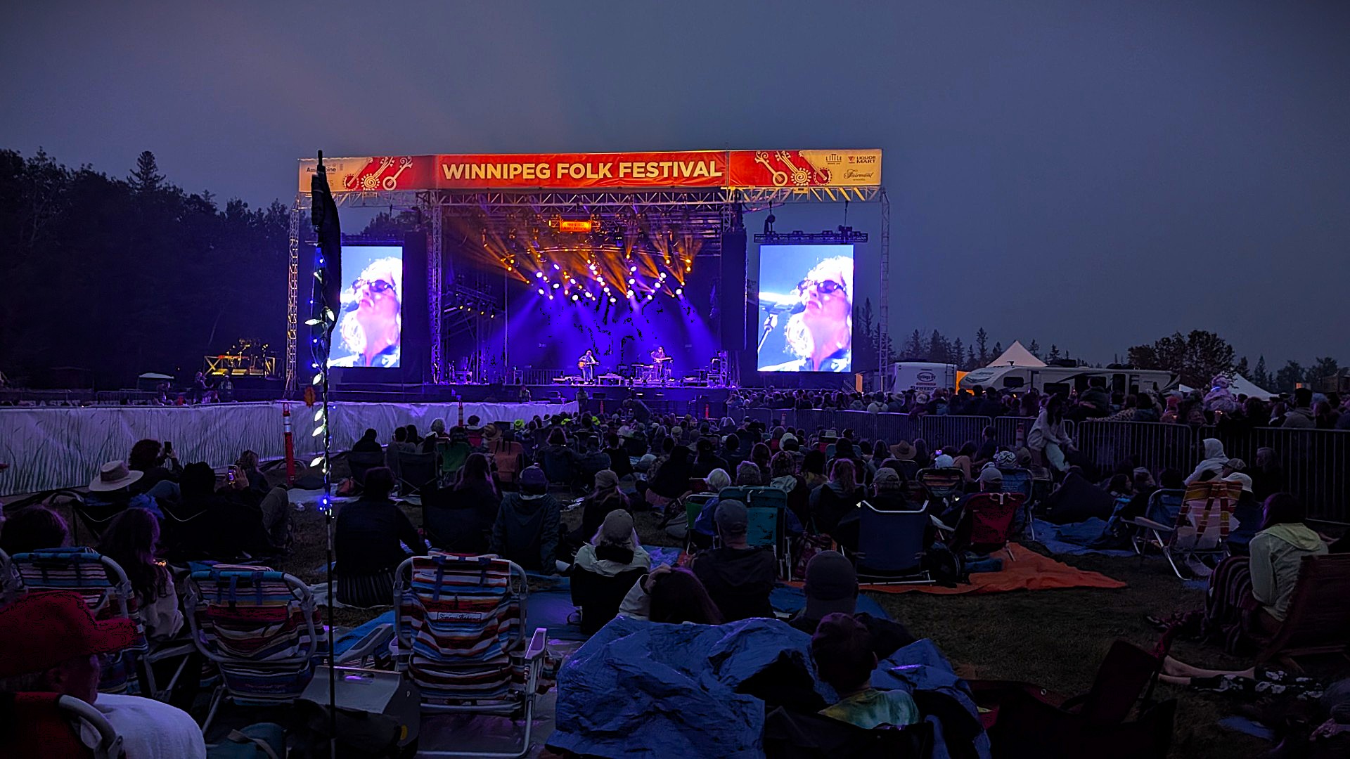 Canadian Folk Fest stage at night
