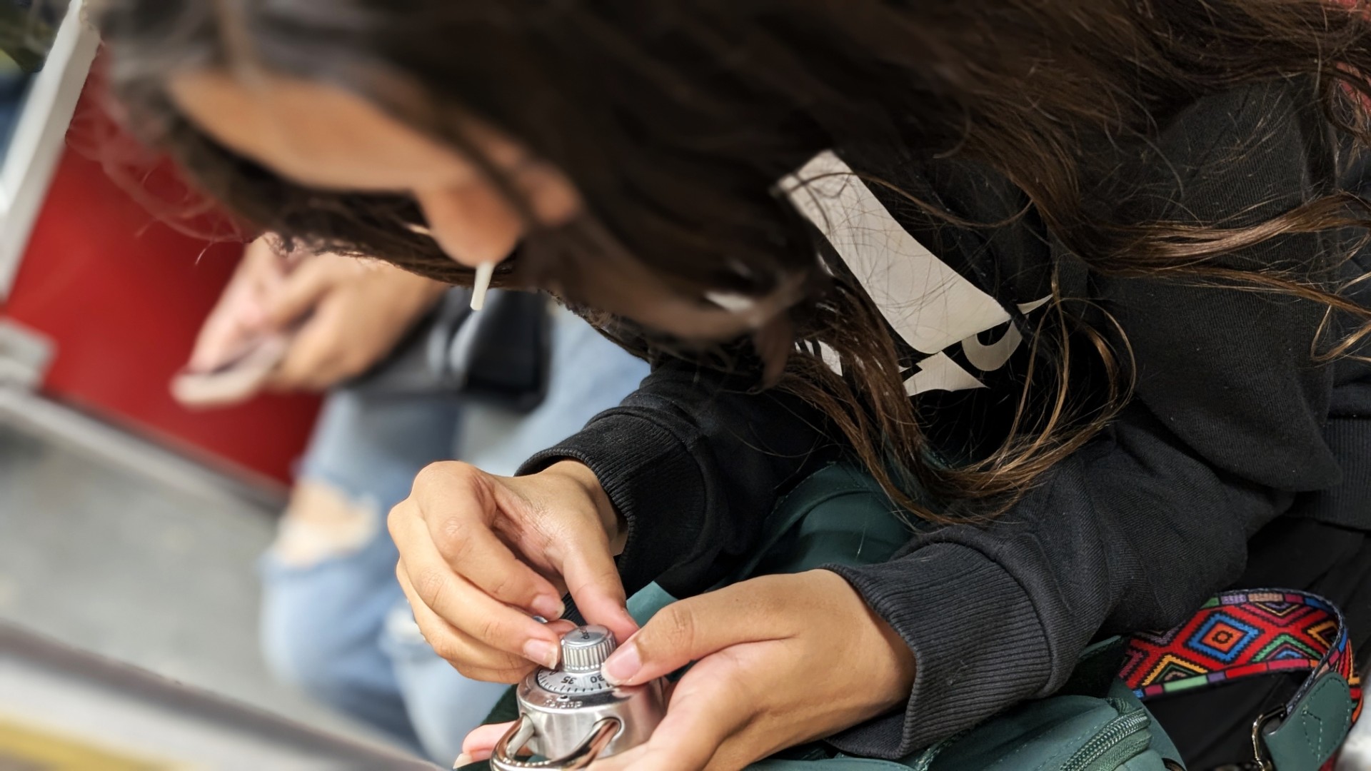 High schooler with lock (Large)