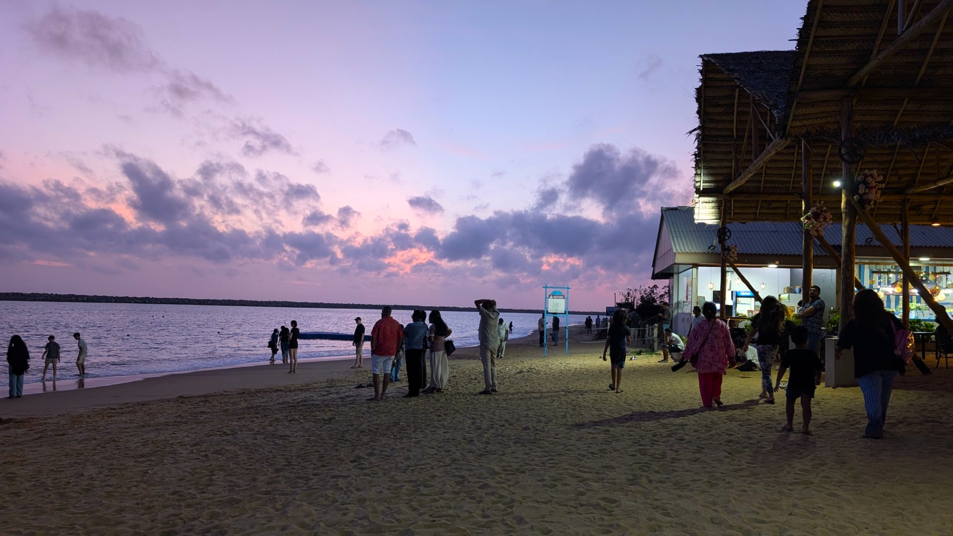 sundown at Port City Colombo beach