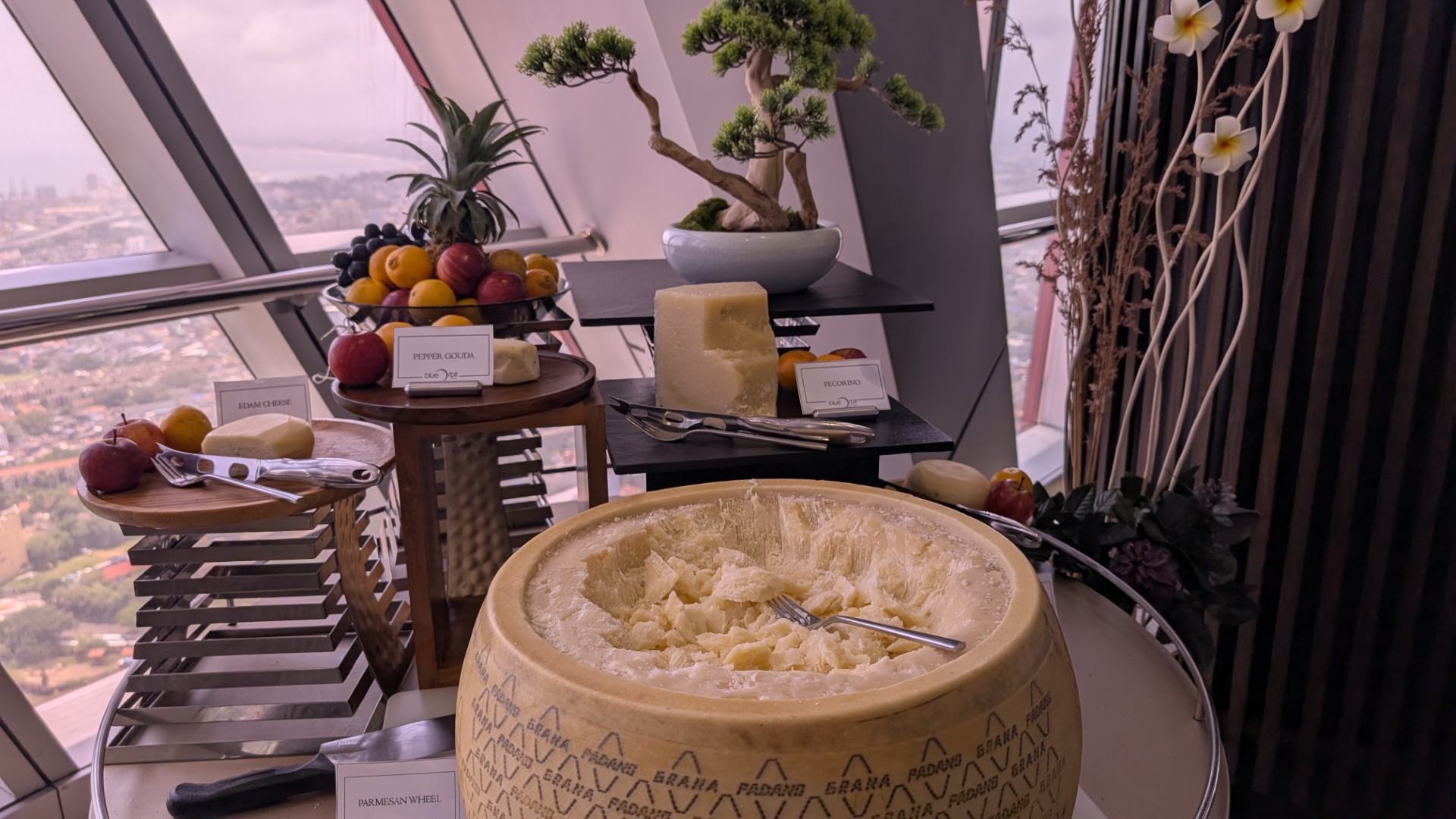 cheese wheel at Colombo buffet