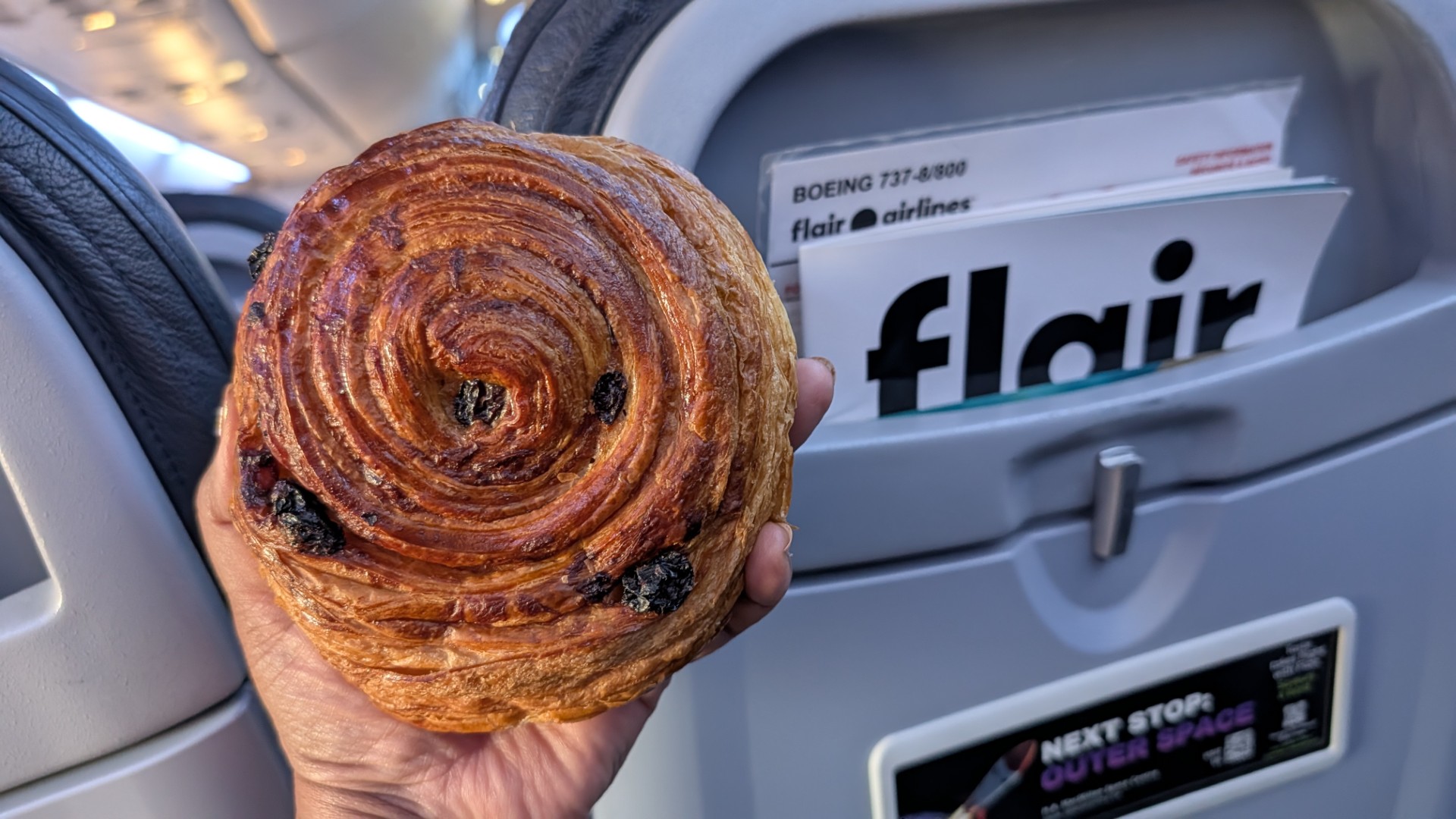 croissant on flair airplane