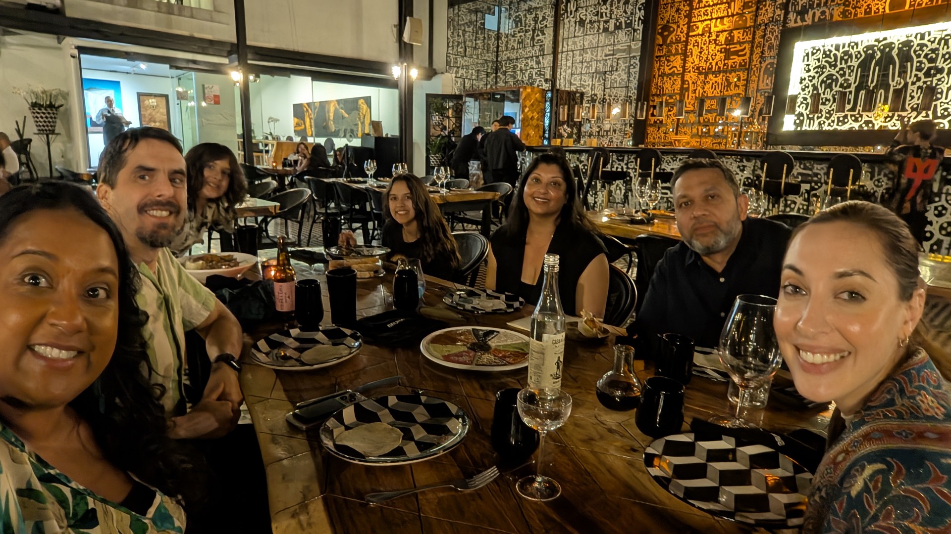 friends at dinner in Guadalajara Bruna restaurant