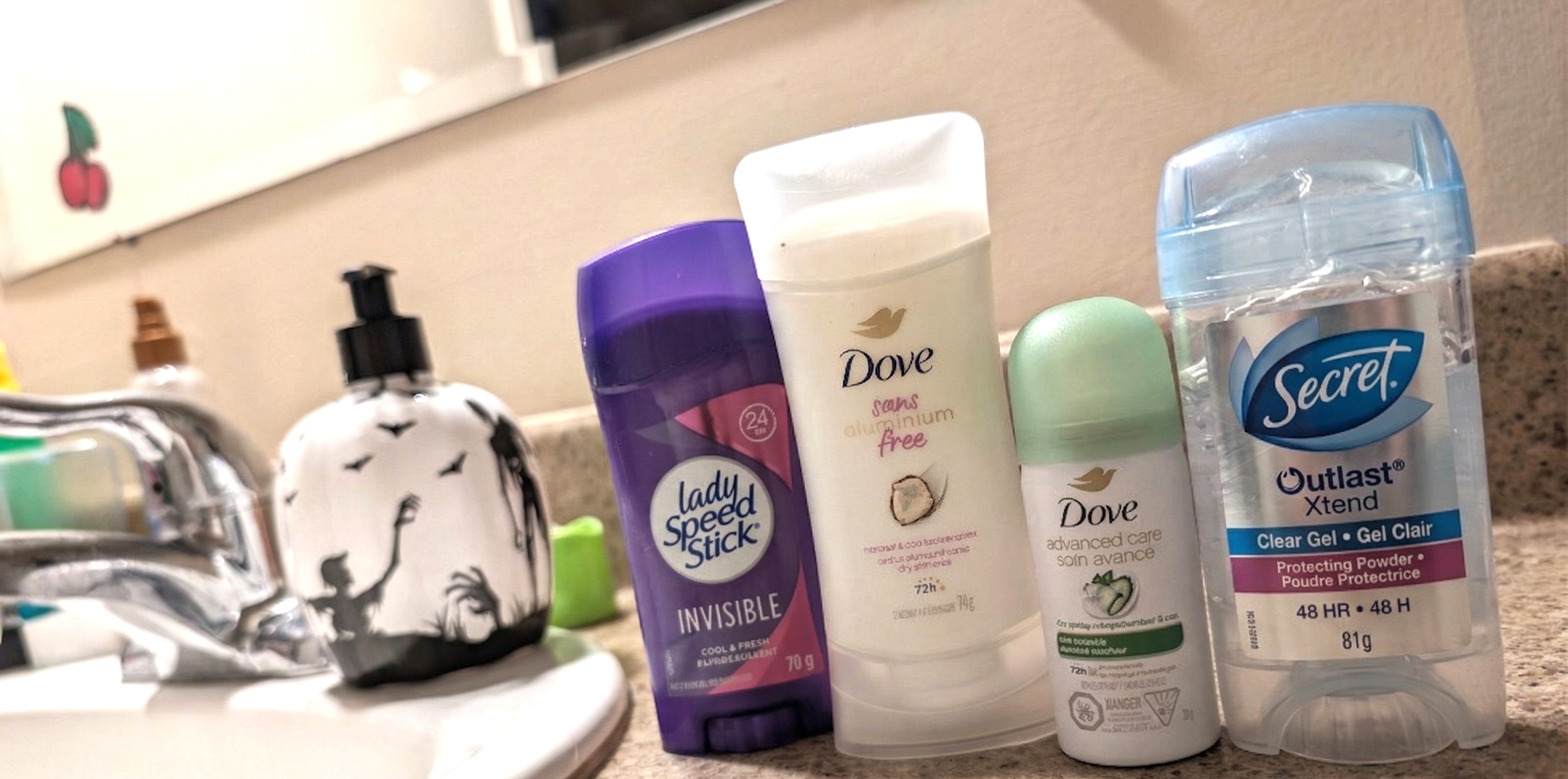 deodorants lined up 